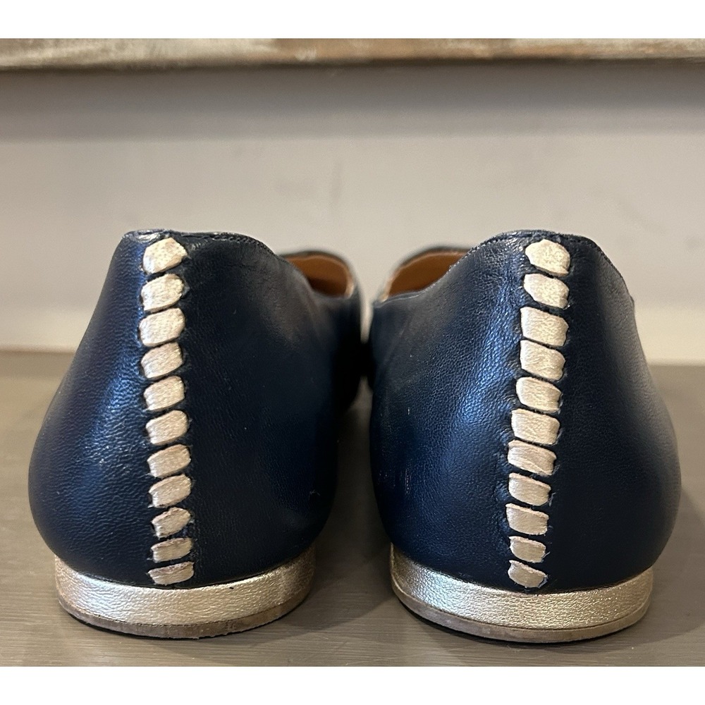 Jack Rogers Rebecca Blue Leather Pinwheel Navajo Flats‎ Shoes Size 9.5M - Picture 4 of 8